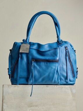 Free People WFT Full Size Blue Emerson Tote NWT! SOLD OUT ONLINE!